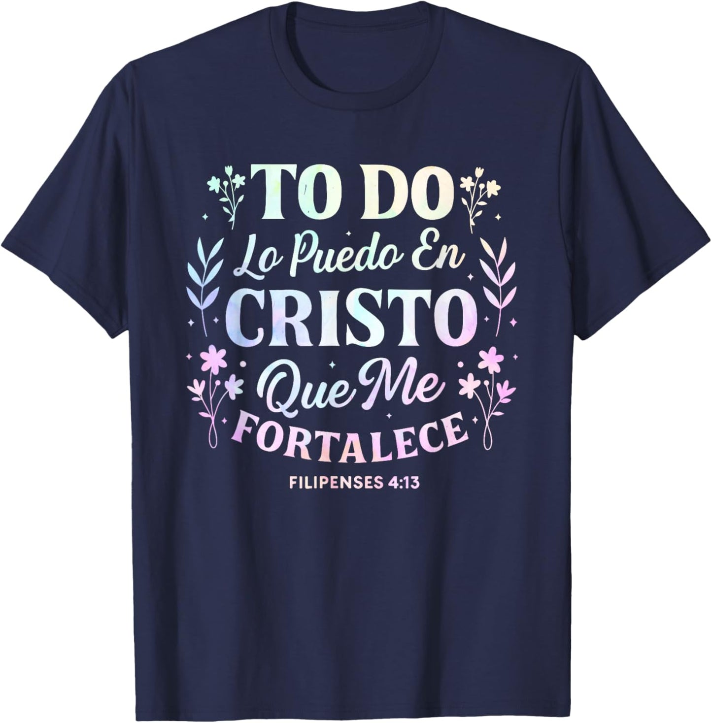 Christian Bible Verse Religious Spanish Women Wife Mom Her T-Shirt - T-Shirt | Navy
