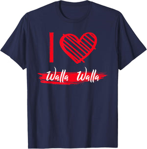 I Love Walla Walla I Heart Walla Walla T-Shirt - T-Shirt | Navy