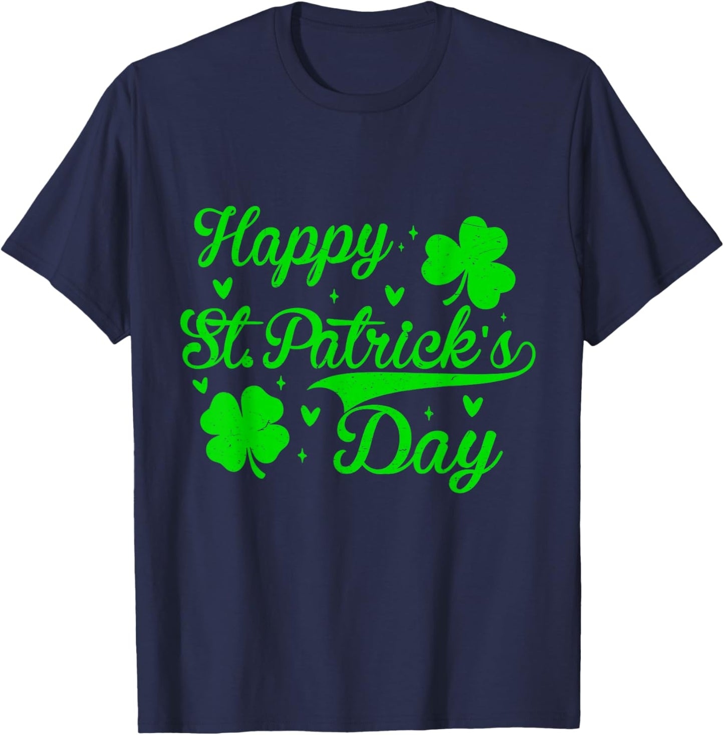 Happy St Patrick's Day Irish Shamrock Men Women Kids T-Shirt - T-Shirt | Navy