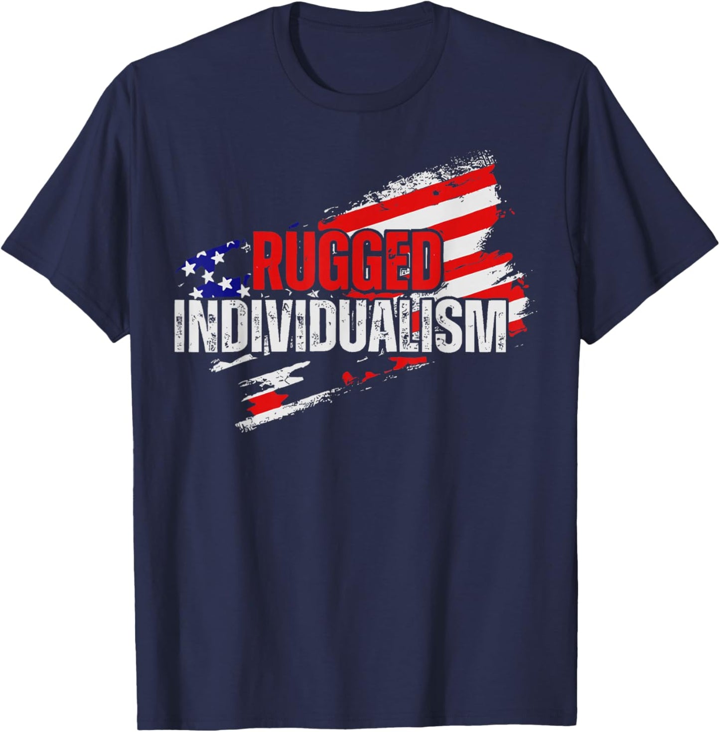 Rugged Individualism USA Flag T-Shirt - T-Shirt | Navy