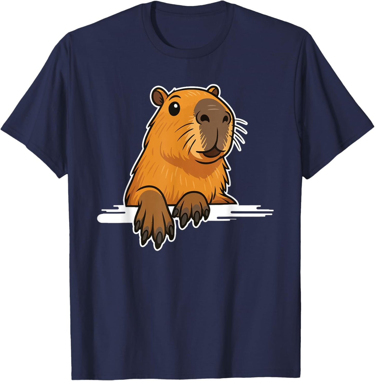 Capybara Cute Paws Men Women Kids Funny Capybara T-Shirt - T-Shirt | Navy