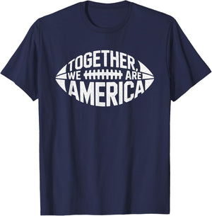 Retro Together We are America Football Unity Message T-Shirt - T-Shirt | Navy