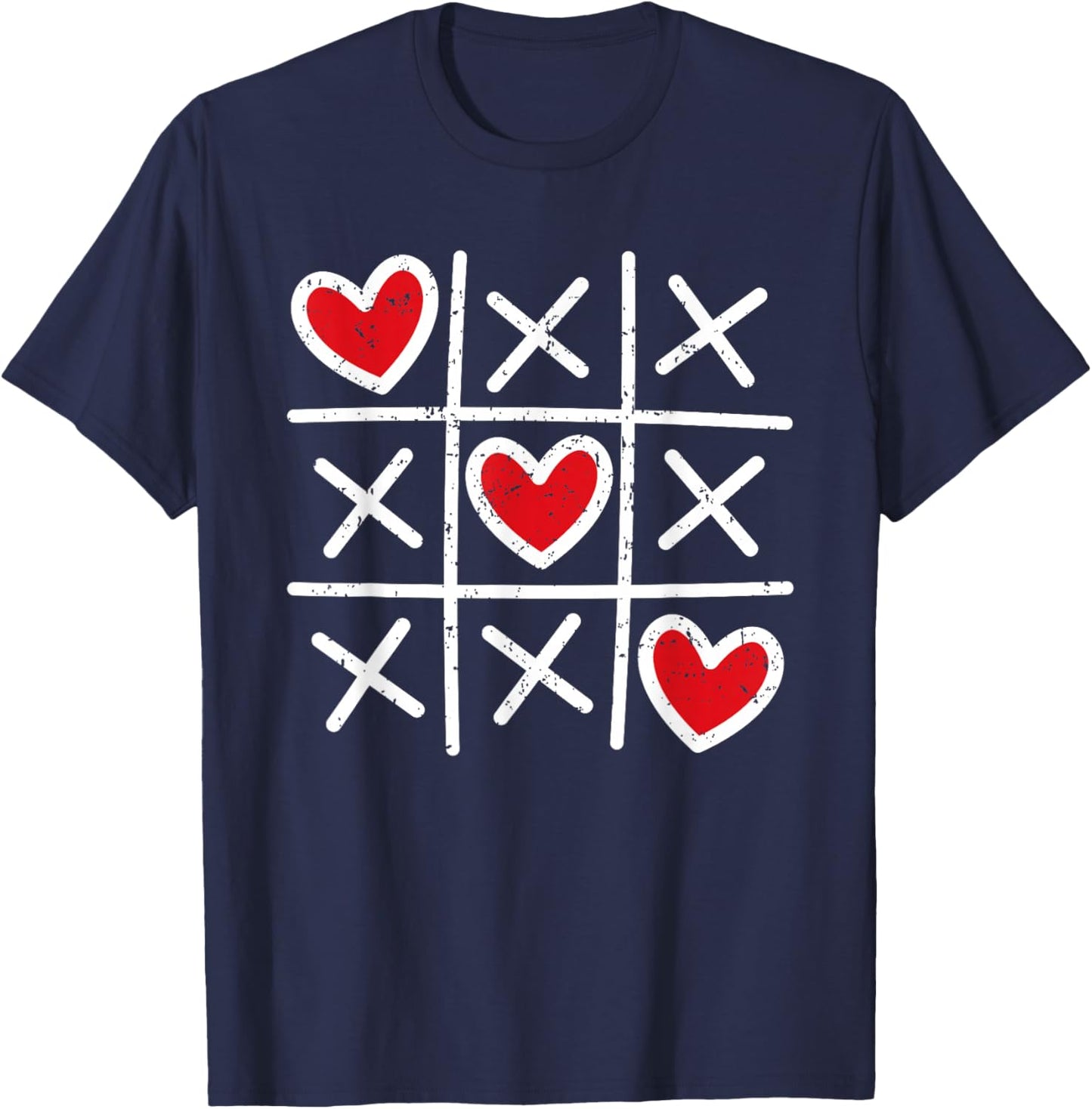 Cute Heart Valentines Day Graphic Love Hearts Boys Girls T-Shirt - T-Shirt | Navy