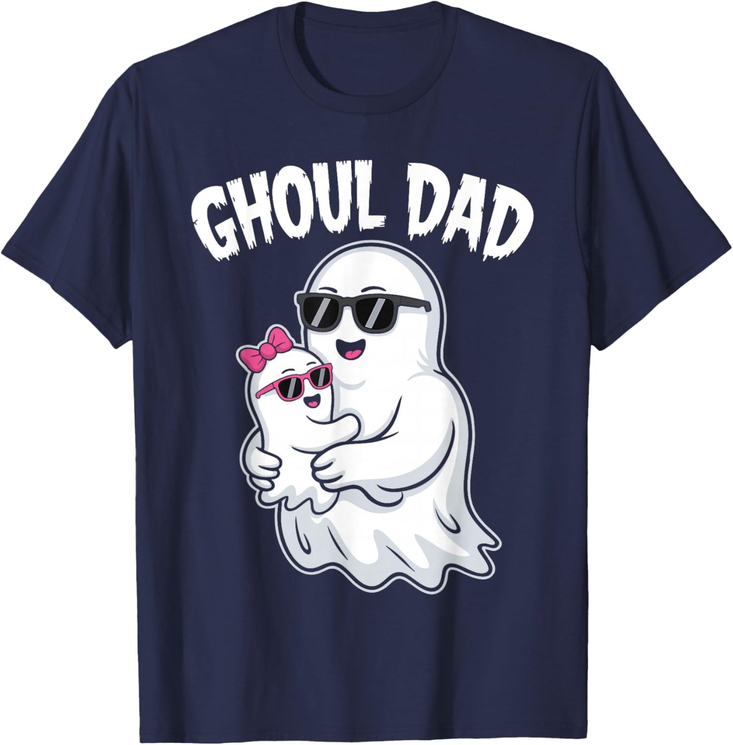 Ghoul Dad Shirt Men Daddy Spooky Halloween Ghost Costume T-Shirt - T-Shirt | Navy