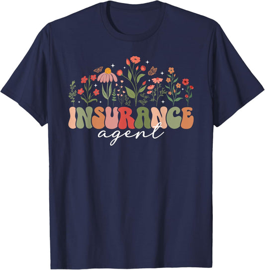 Groovy Insurance Agent Insurance Agency Worker T-Shirt - T-Shirt | Navy