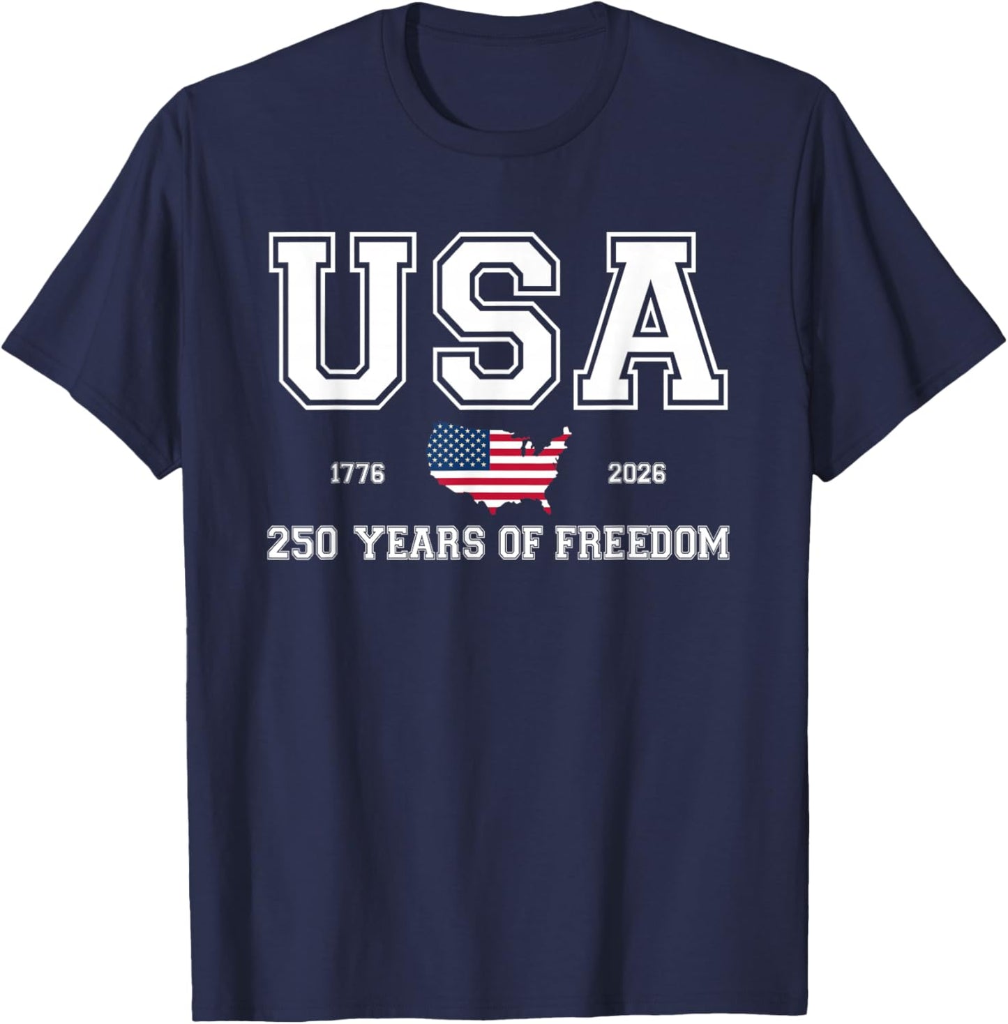 250 Years America 250th Anniversary Independence Day US Flag T-Shirt - T-Shirt | Navy