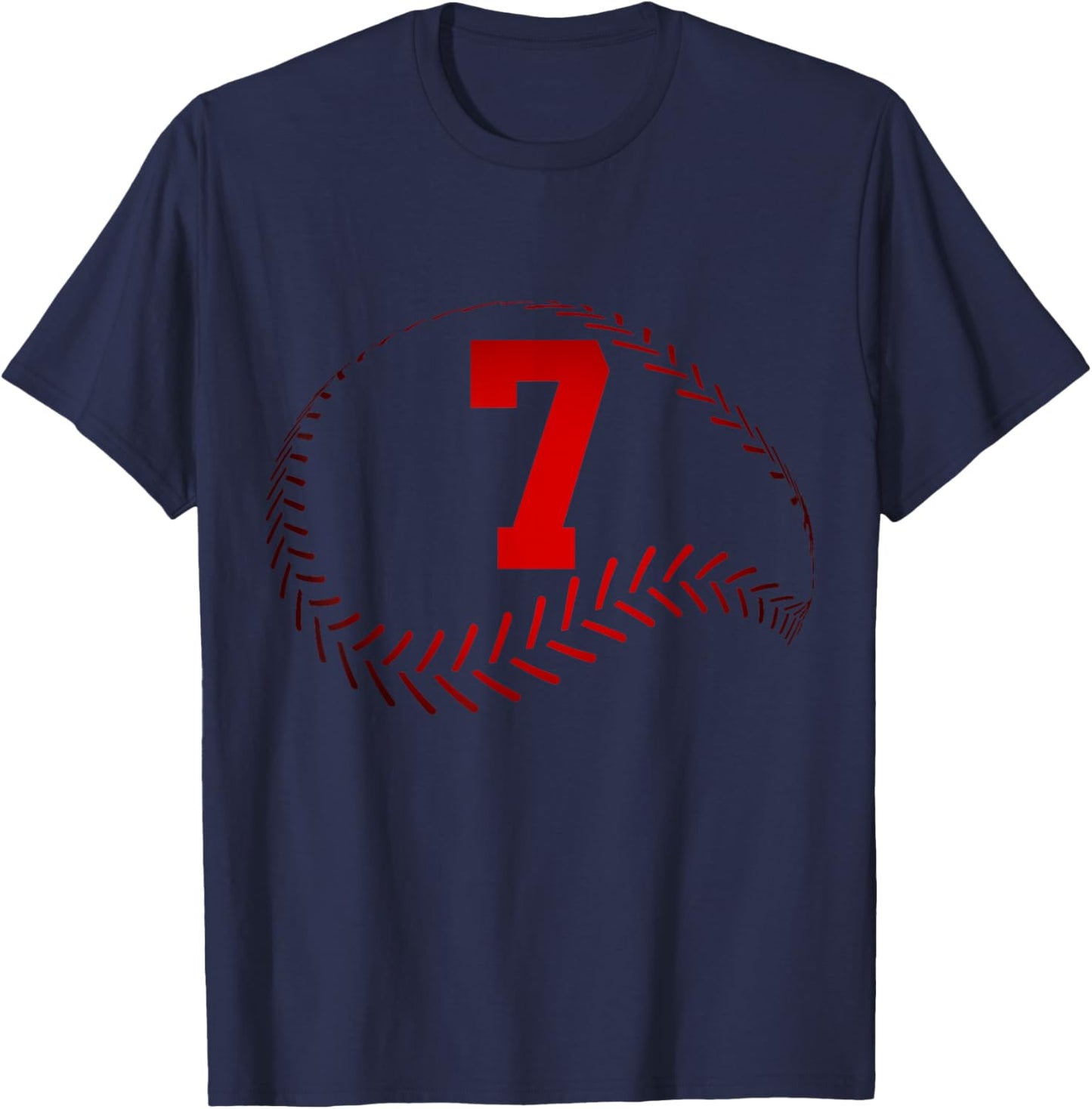 Number 7 Years Baseball 7TH Birthday T-Shirt - T-Shirt | Navy