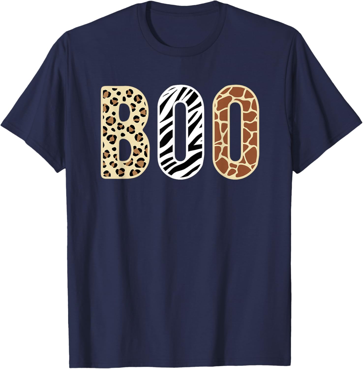 Halloween Safari Boo Zookeeper Animals Wildlife Boys Kids T-Shirt - T-Shirt | Navy