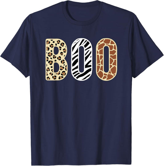 Halloween Safari Boo Zookeeper Animals Wildlife Boys Kids T-Shirt - T-Shirt | Navy
