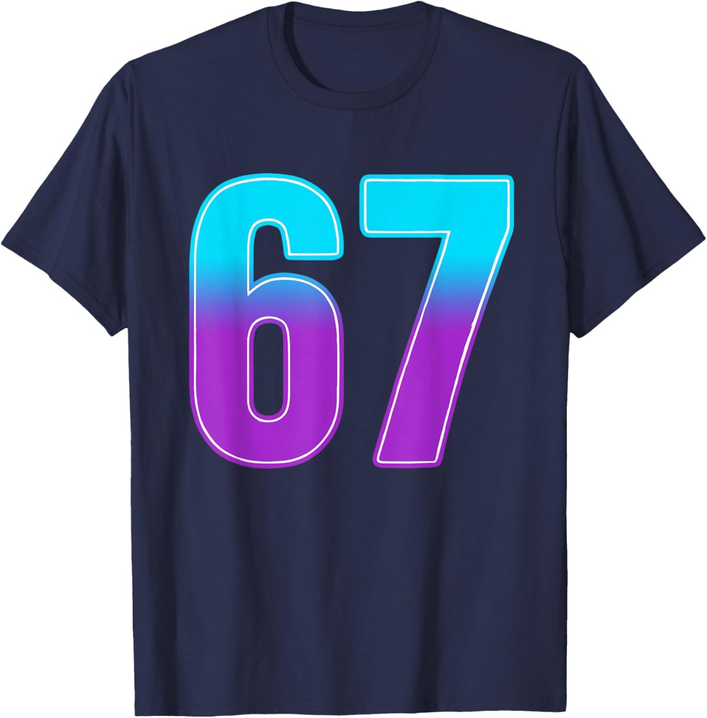 Number 67 Numbered Uniform Sports Jersey Team 67th Birthday T-Shirt - T-Shirt | Navy