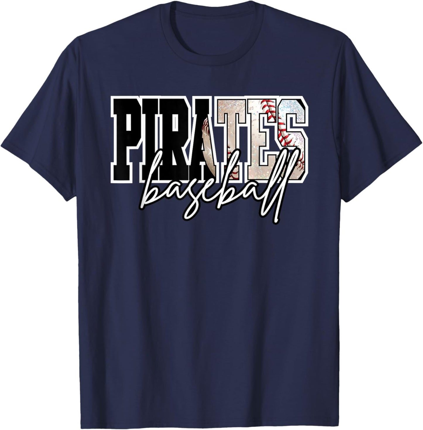 Pirates Baseball Mom Game Day School Spirit Pirate Pride T-Shirt - T-Shirt | Navy