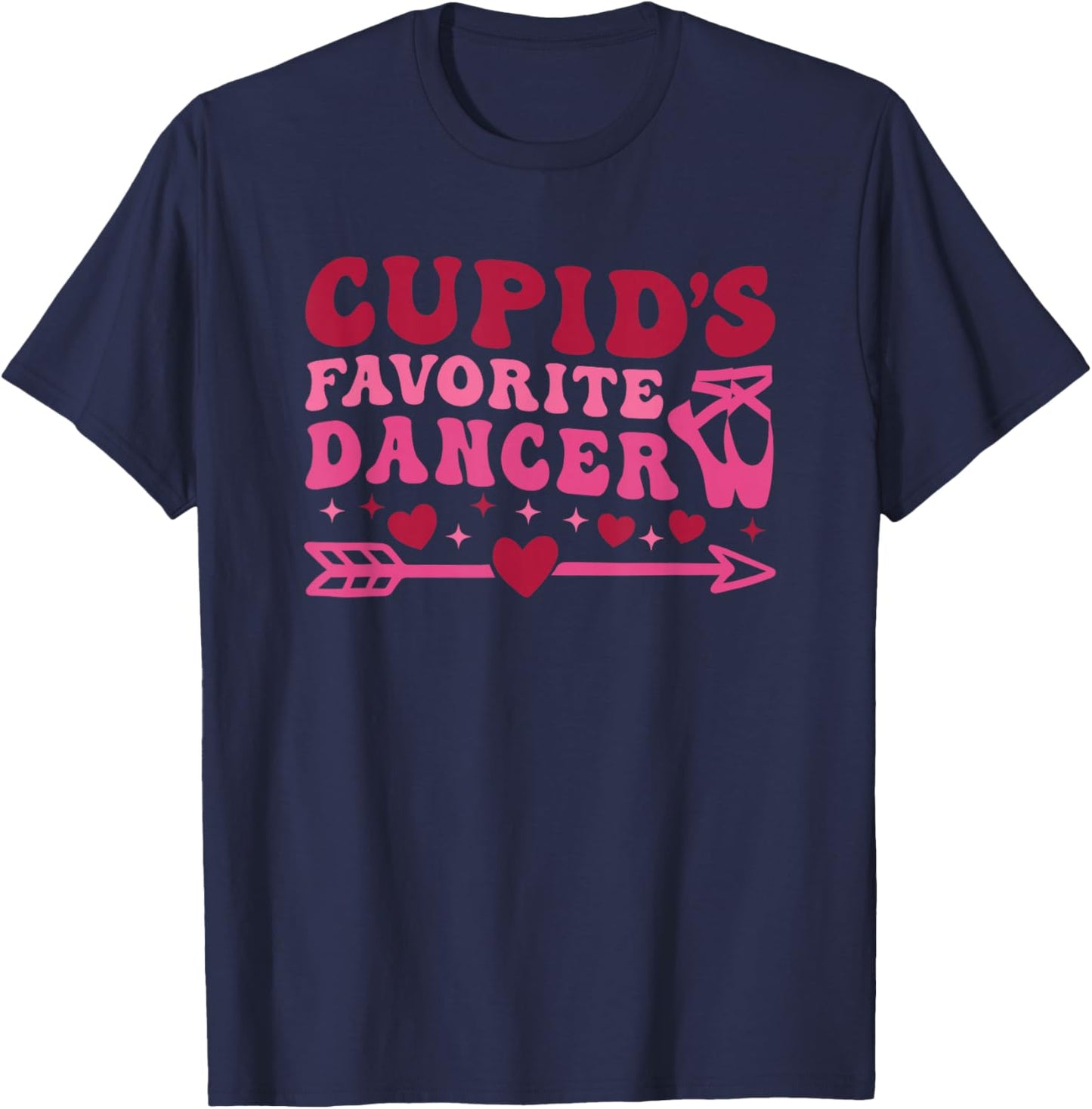 Dancer Valentine's Day Dance and Ballet Cute Hearts T-Shirt - T-Shirt | Navy