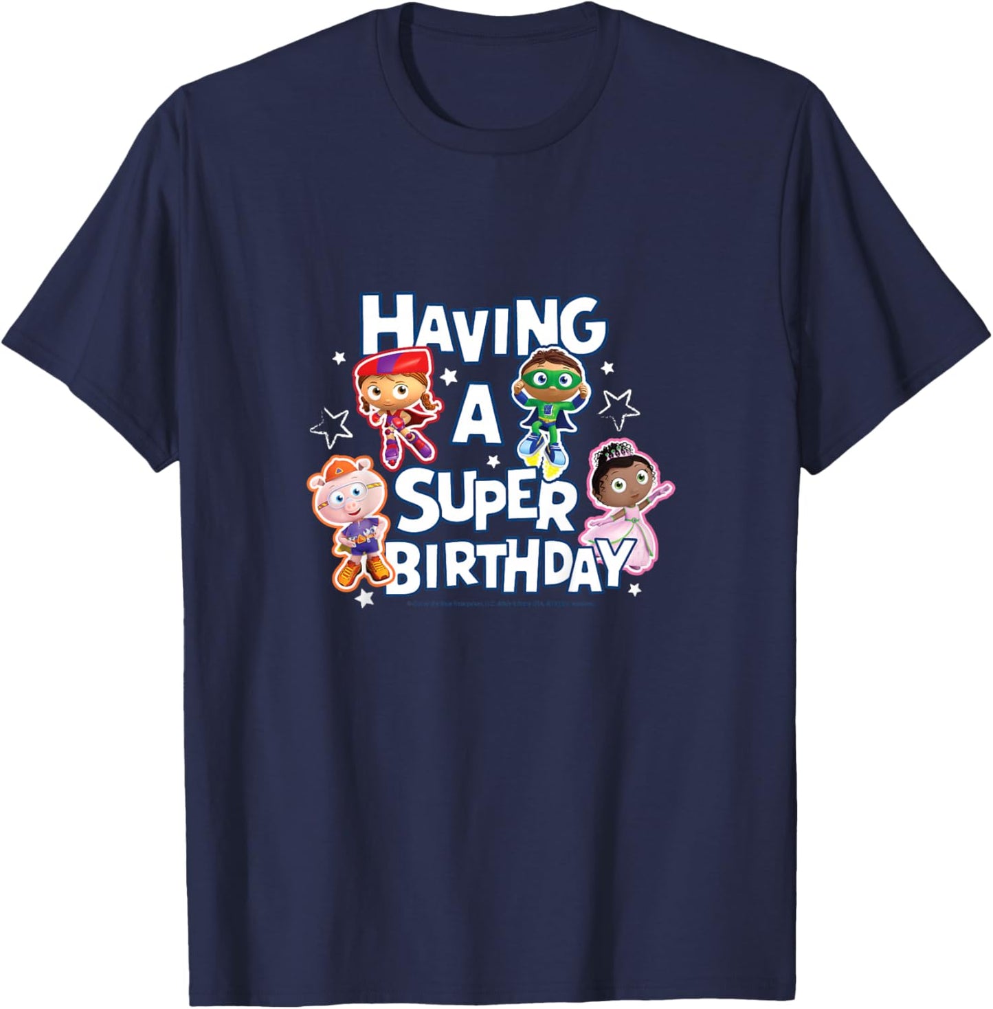 Kids Super Why - Having a Super Birthday T-Shirt - T-Shirt | Navy