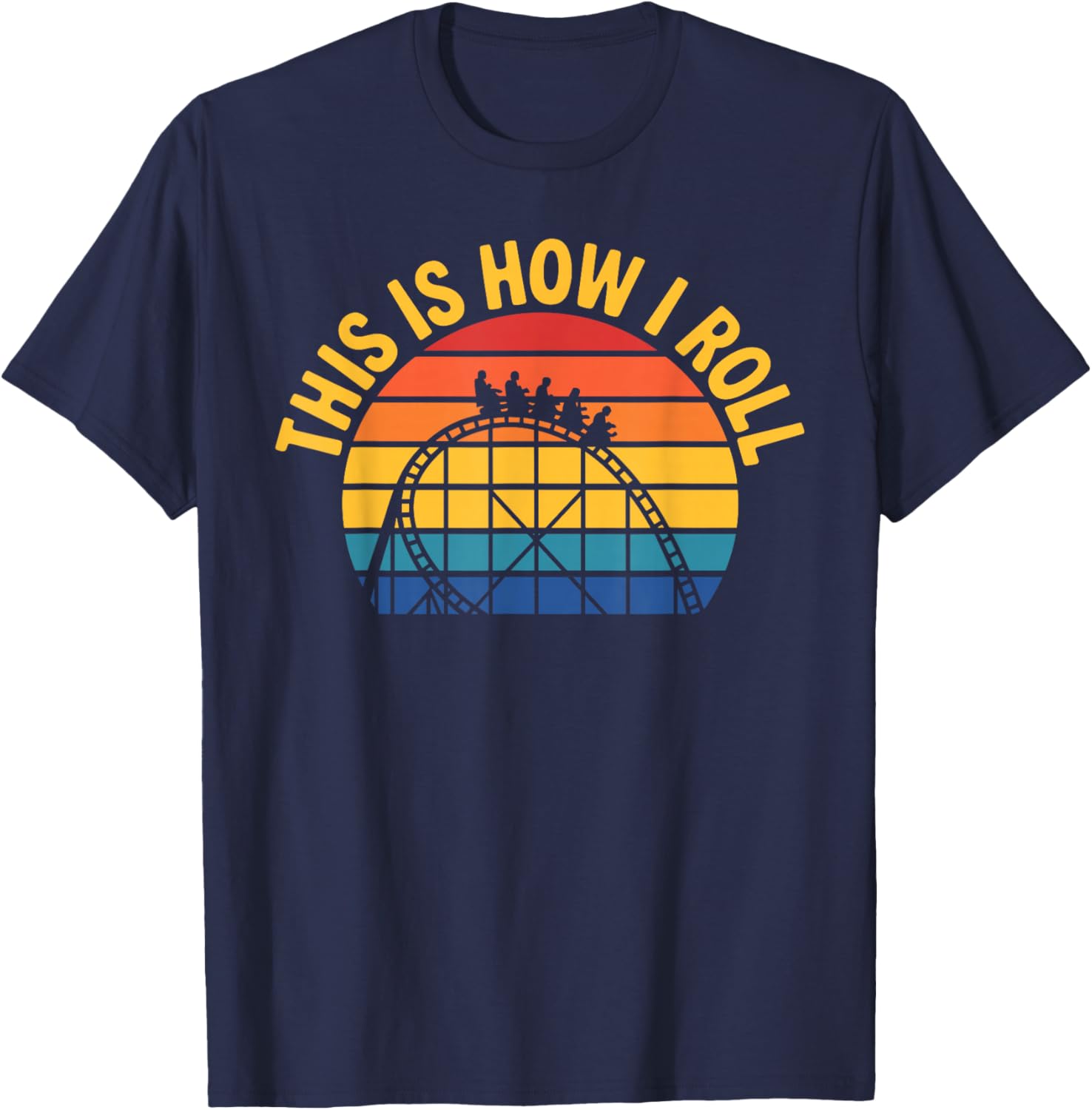 Funny Roller Coaster Art Women Roller Coaster Lover T-Shirt - T-Shirt | Navy