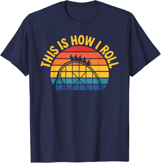 Funny Roller Coaster Art Women Roller Coaster Lover T-Shirt - T-Shirt | Navy