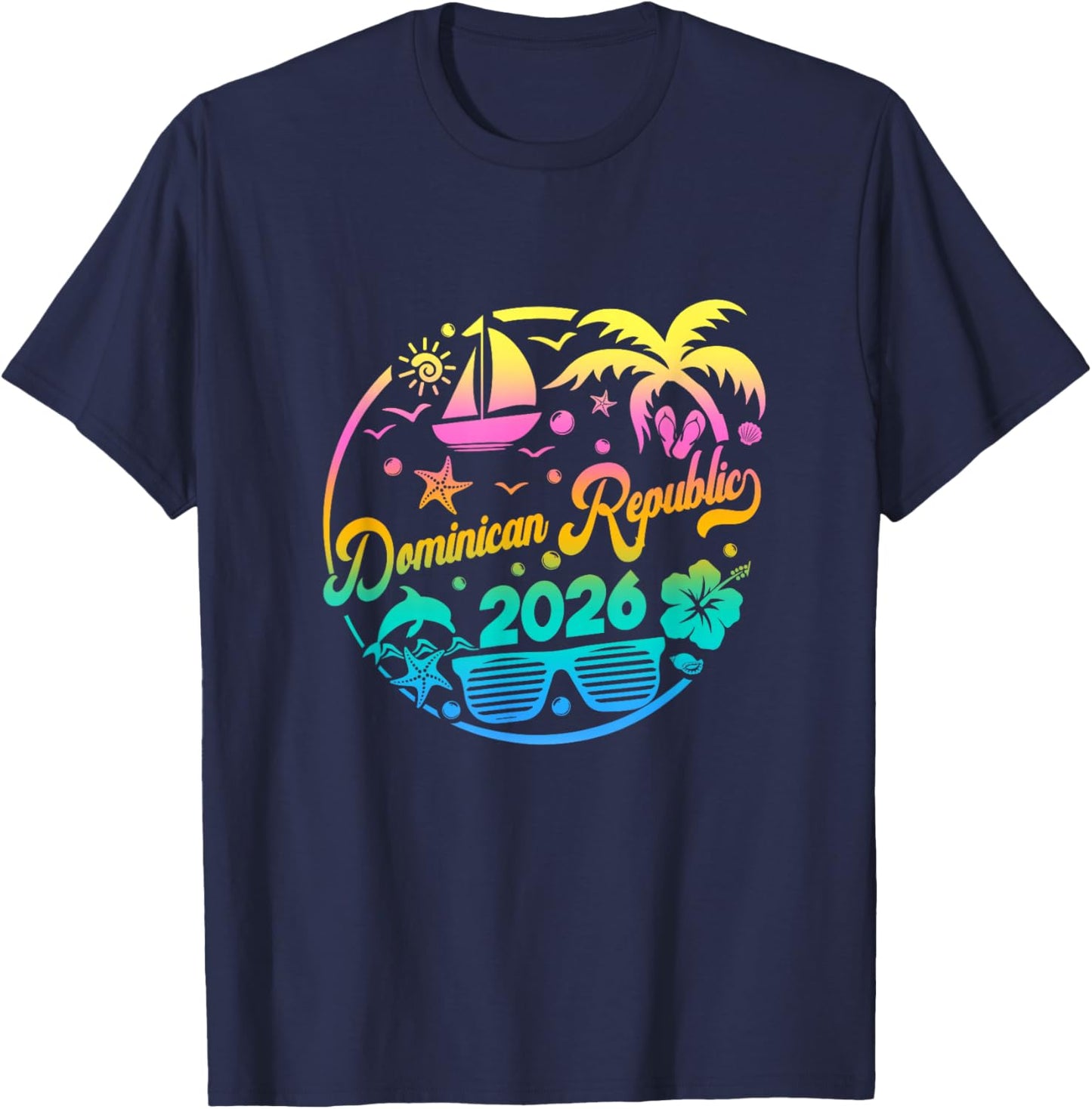 Dominican Republic 2026 Family Vacation Beach Matching Group T-Shirt - T-Shirt | Navy