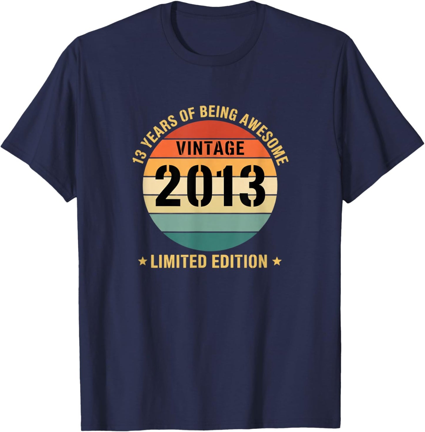 Vintage 2013 13 Years of Being Awesome Limited Edition Kids T-Shirt - T-Shirt | Navy