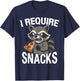 I Require Snacks Animal Meme Funny Raccoon Pizza T-Shirt - T-Shirt | Navy