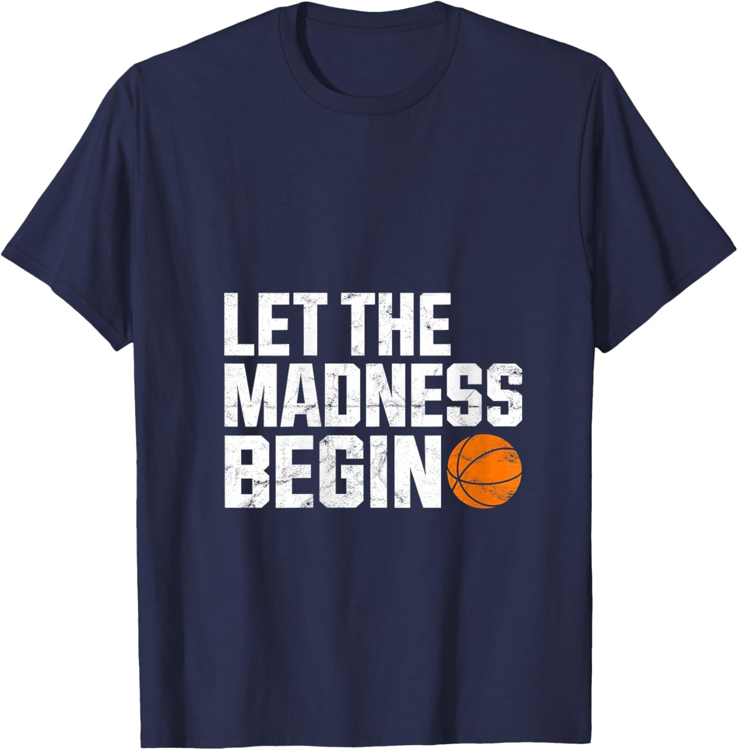 Women's Vintage Mad March Hoop Basketball Lovers Squad Tournament V-Neck T-Shirt - T-Shirt | Navy