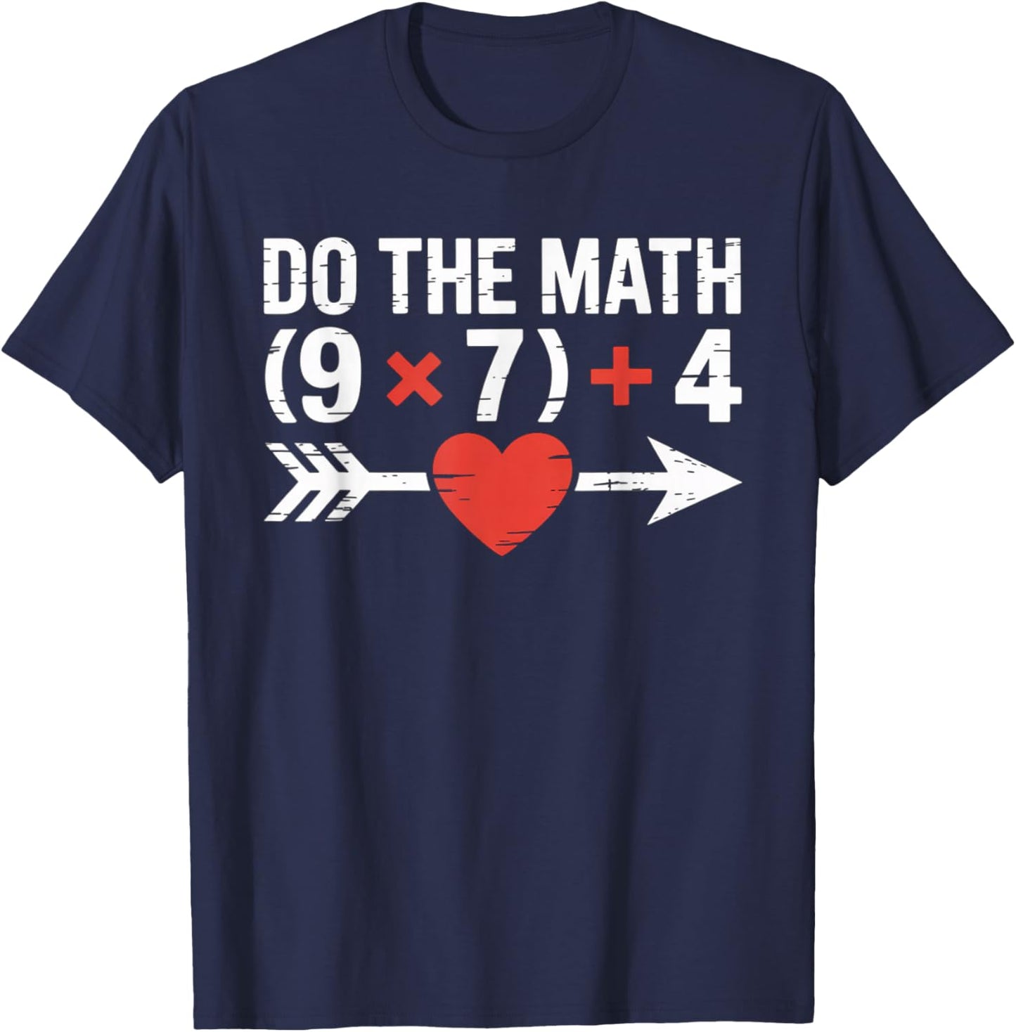 Do The Math 67 Valentine’s Day Six Seven Hearts 6-7 Meme T-Shirt - T-Shirt | Navy