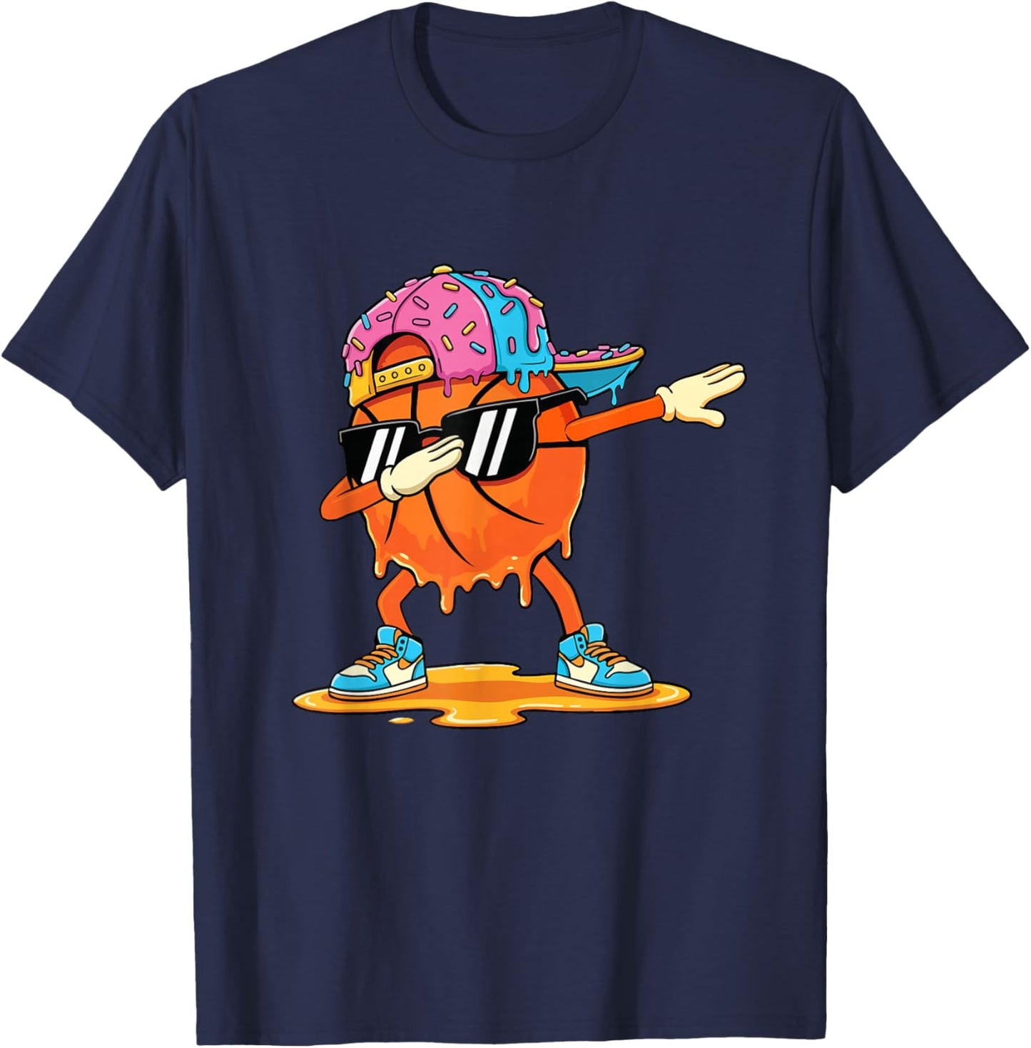Dabbing Basketball - Basketball Lover Basketball Player T-Shirt - T-Shirt | Navy
