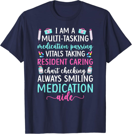 Medication Aide Definition Medication Aides Med Aide T-Shirt - T-Shirt | Navy
