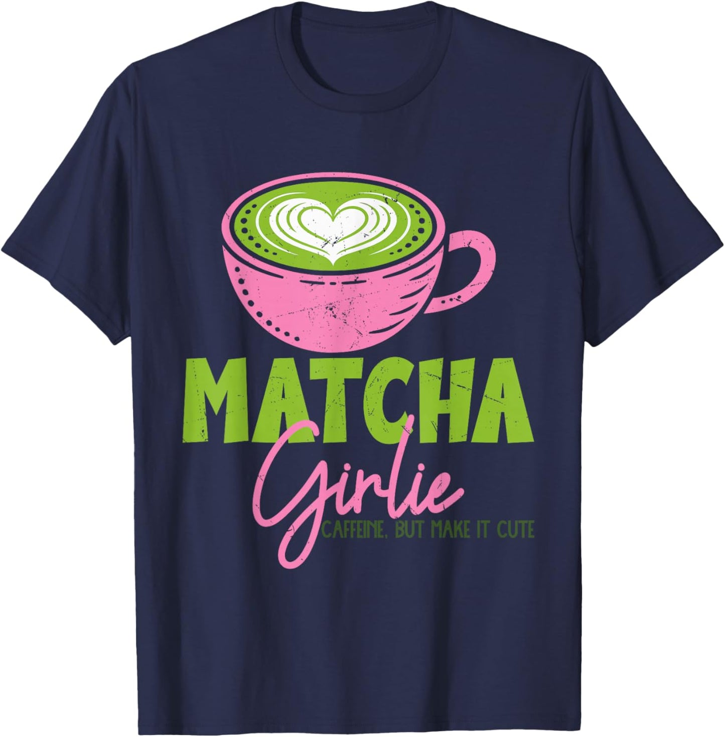 Matcha Green Tea Lover ICES Matcha Latte T-Shirt - T-Shirt | Navy