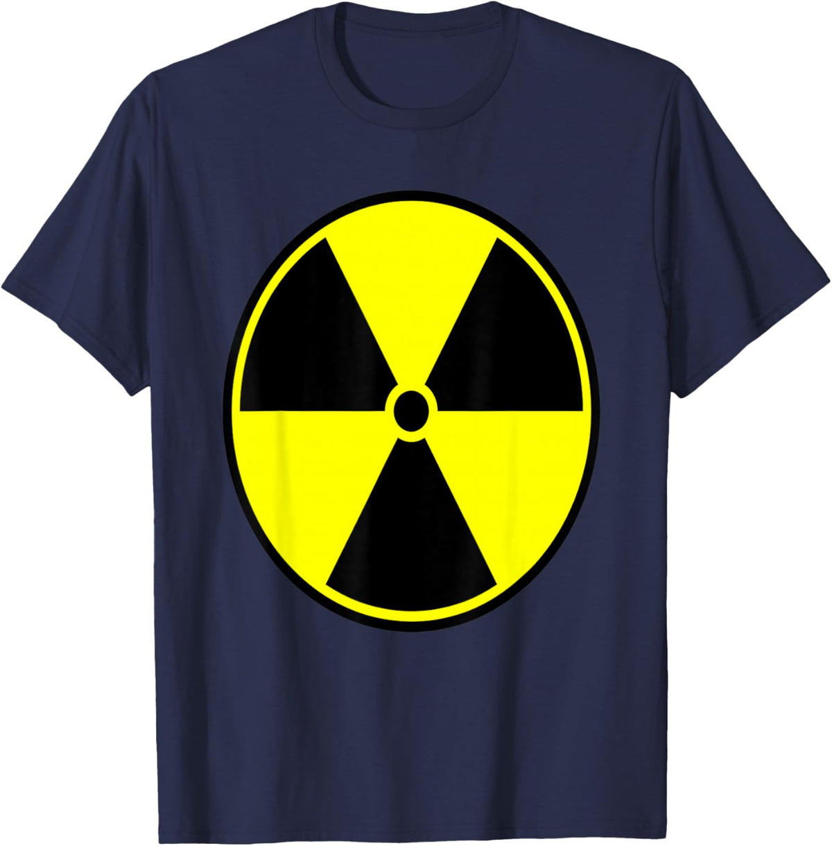 Funny Radiation Warning Caution Symbol Bold Statement T-Shirt - T-Shirt | Navy