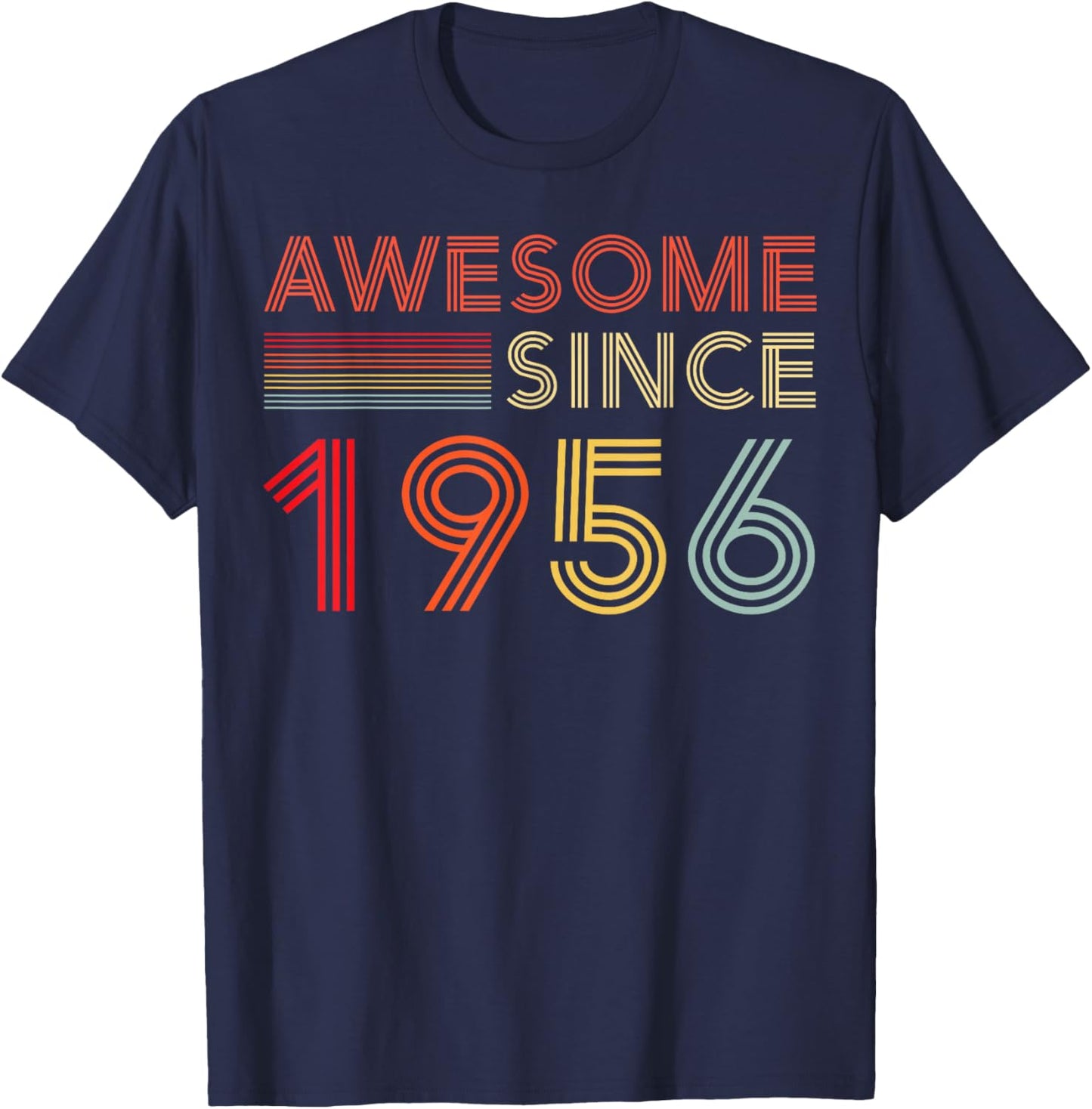 Awesome 70 Birthday Decorations Men 70yr 1956 70th Birthday T-Shirt - T-Shirt | Navy