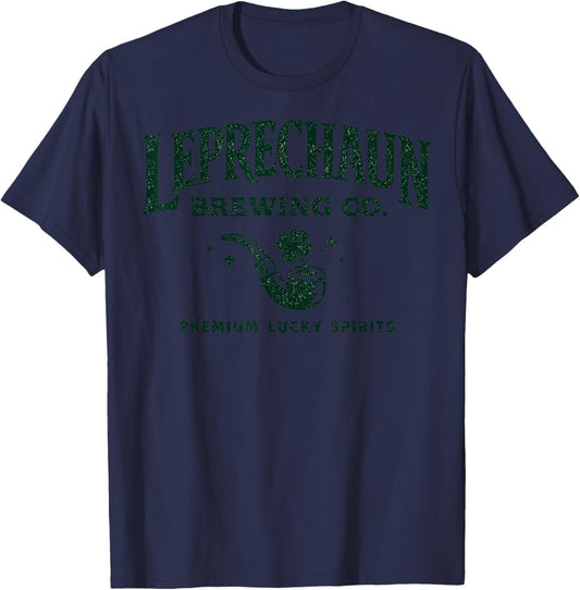 St.Patrick’s Day Leprechaun Brewing Company Lucky Spirits T-Shirt - T-Shirt | Navy