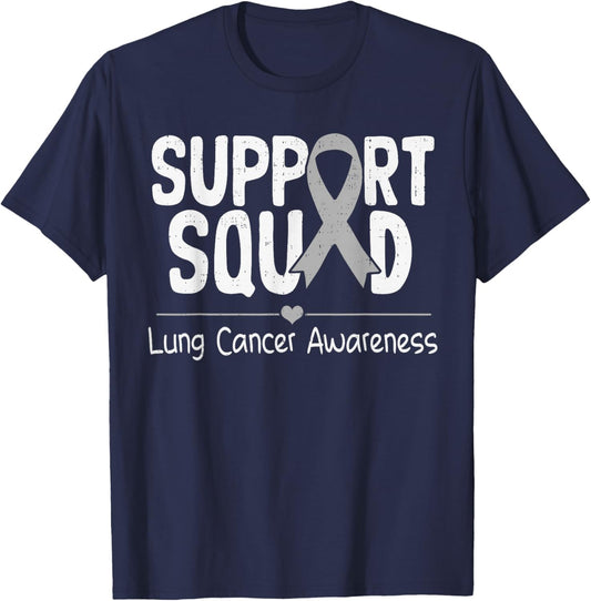 Support Lung Cancer Awareness White Ribbon Kids T-Shirt - T-Shirt | Navy