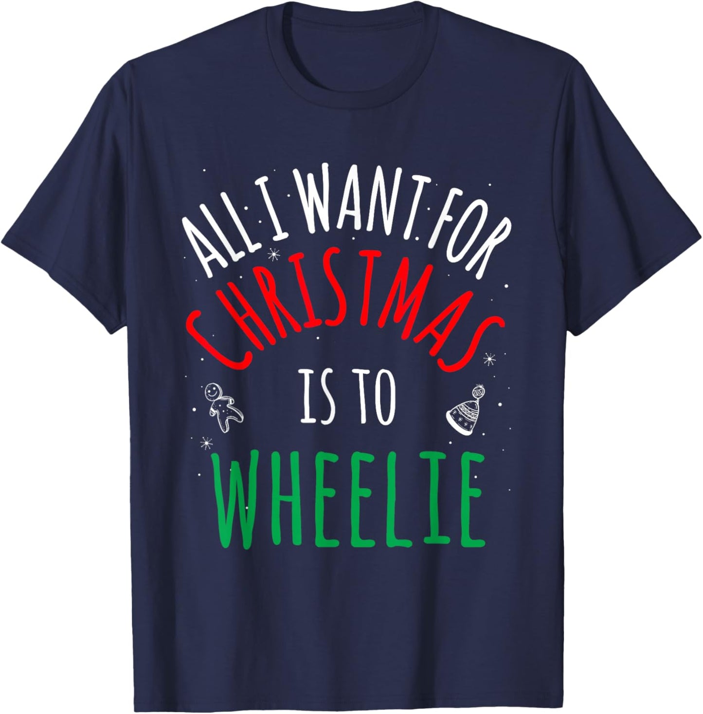 Wheelie Bike - Group Matching Family Christmas Funny Pajama T-Shirt - T-Shirt | Navy