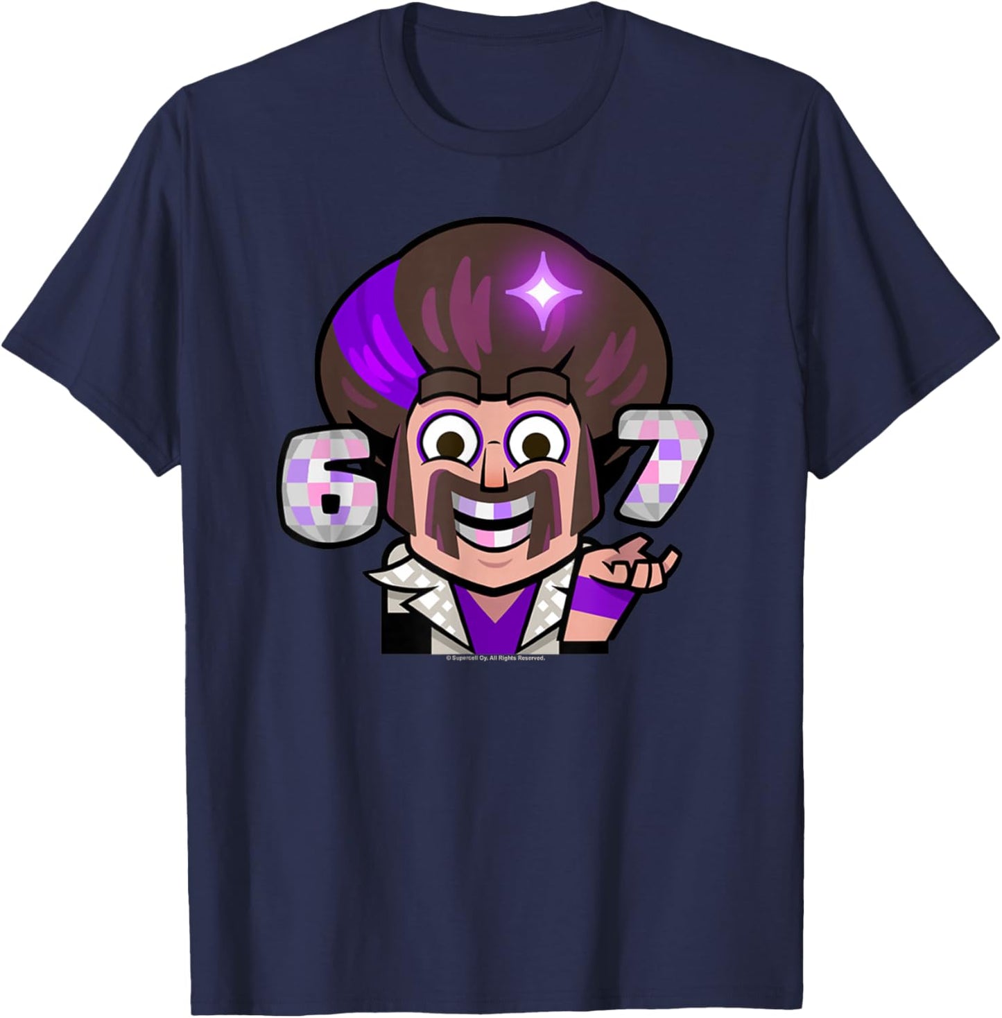 Clash Royale 6 7 Wizard Emote Mobile Game Emoji T-Shirt - T-Shirt | Navy