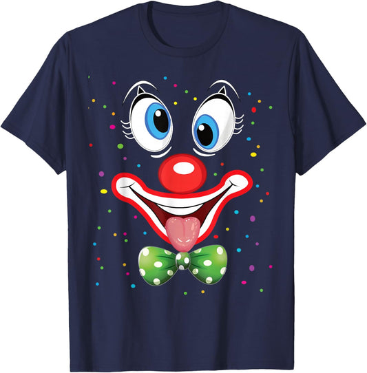 Carnival Clown Face Circus Costume Kids Men Women Carnivals T-Shirt - T-Shirt | Navy