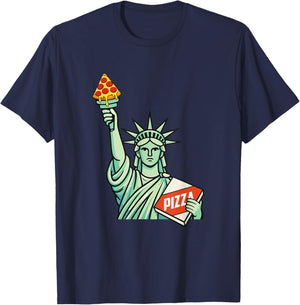 Pizza Statue of Liberty - Italian Food Lover Pizza Baker T-Shirt - T-Shirt | Navy