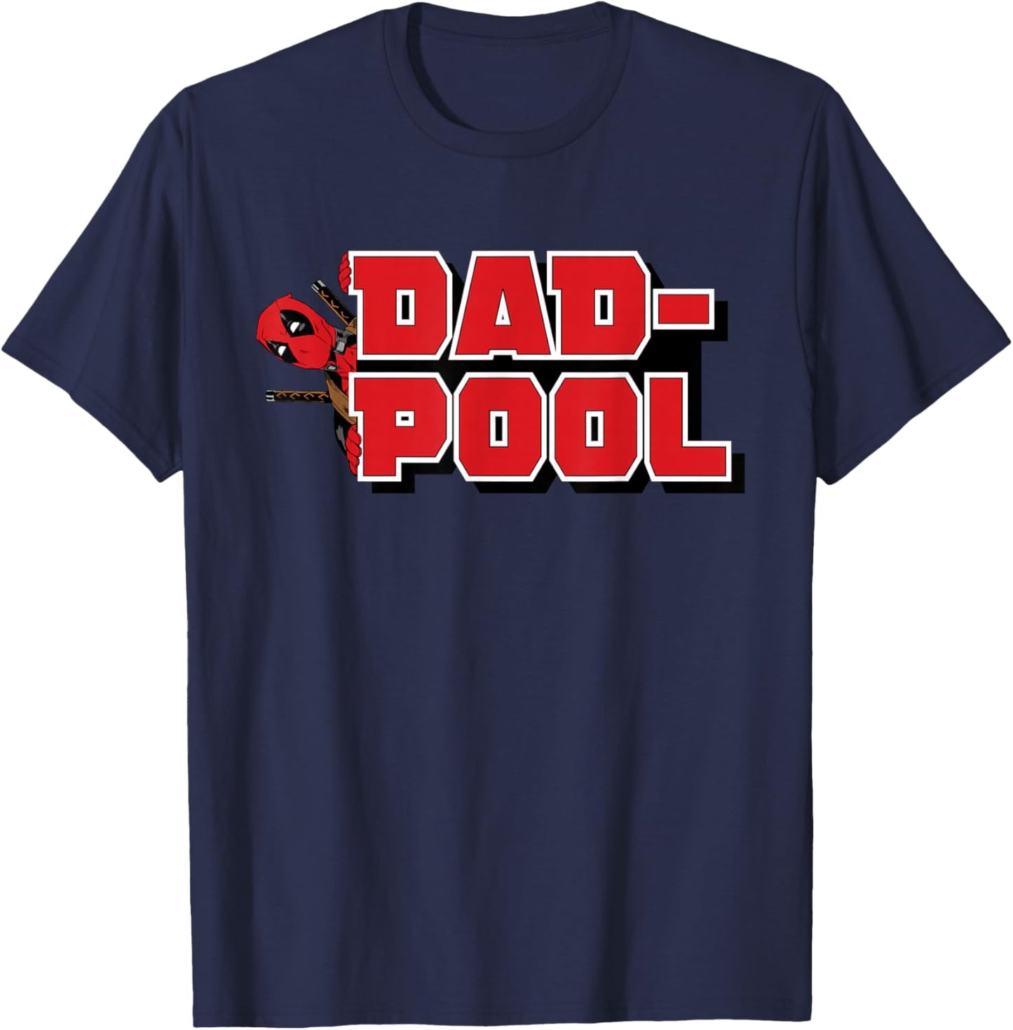 Marvel Deadpool Dad-Pool Logo Funny Dad T-Shirt - T-Shirt | Navy