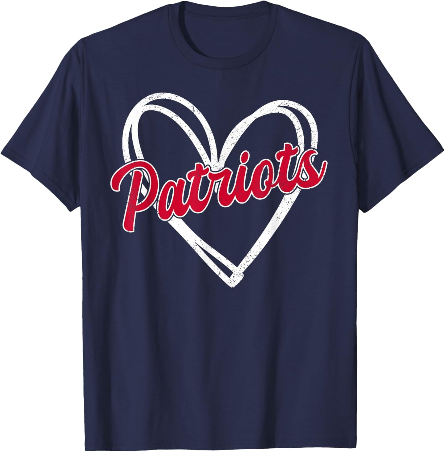 Vintage Patriot Vintage Heart Design Men Women Kids T-Shirt - T-Shirt | Navy