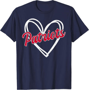 Vintage Patriot Vintage Heart Design Men Women Kids T-Shirt - T-Shirt | Navy