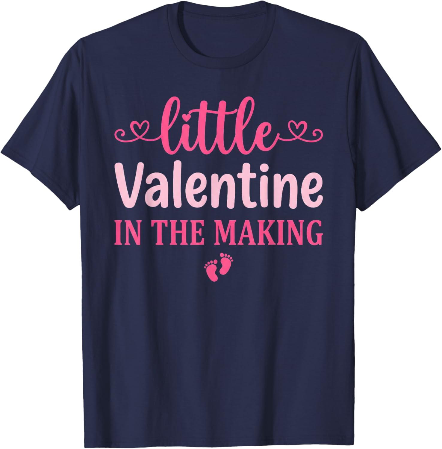 Little Valentine in The Making Valentine's Day Pregnancy T-Shirt - T-Shirt | Navy