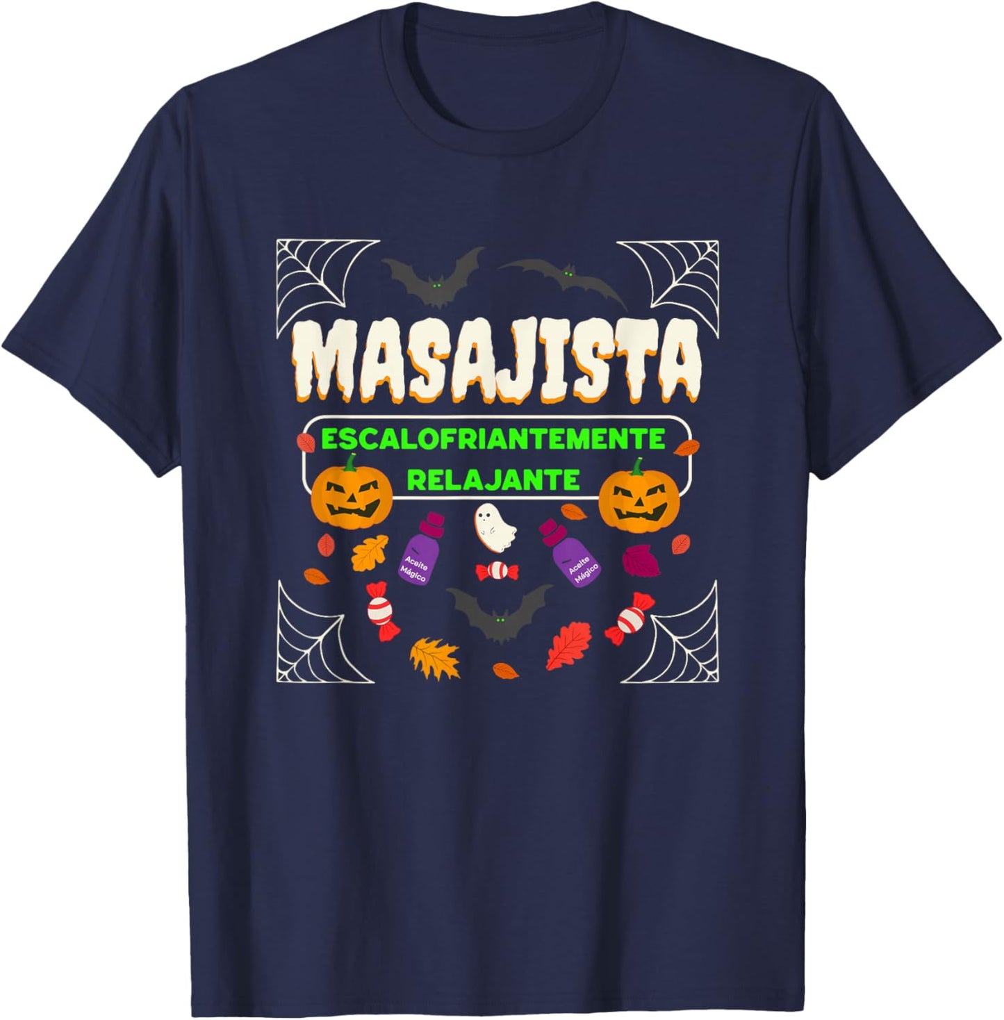 Funny Masseur – Chillingly Relaxing Halloween T-Shirt - T-Shirt | Navy