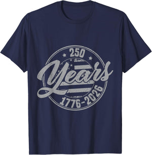 250 Years American Flag 1776-2026 250th Birthday 4th of July T-Shirt - T-Shirt | Navy