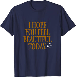 Brown Color Beautiful Hope Brown Graphic T-Shirt - T-Shirt | Navy
