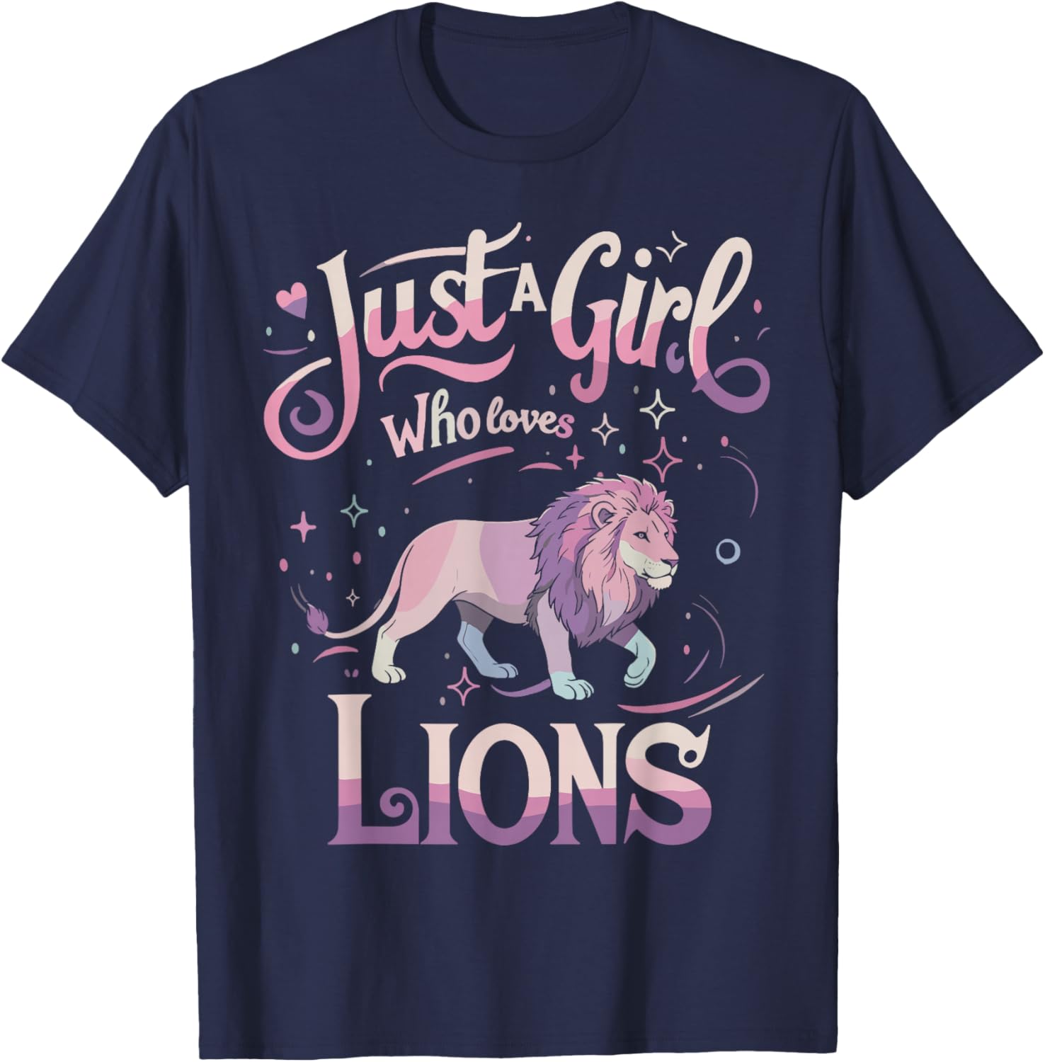 Girls Lions Shirt Lovers Men Women T-Shirt - T-Shirt | Navy