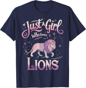 Girls Lions Shirt Lovers Men Women T-Shirt - T-Shirt | Navy
