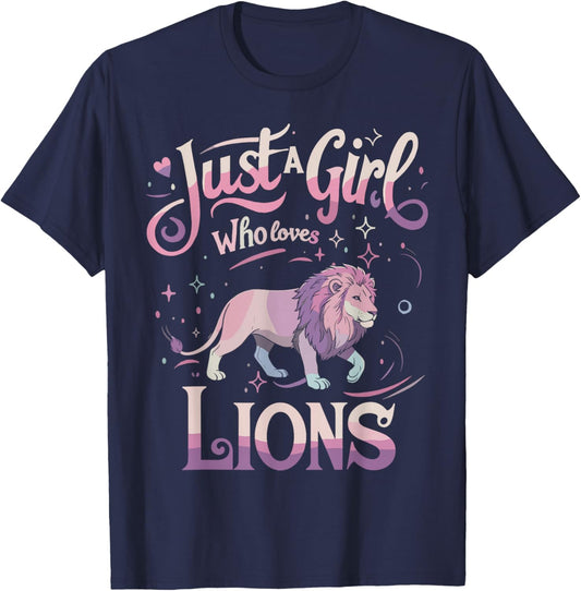 Girls Lions Shirt Lovers Men Women T-Shirt - T-Shirt | Navy