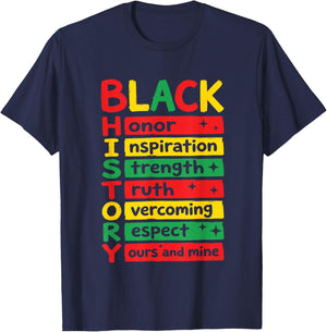 Black History Month Melanin African American Men Women Kids T-Shirt - T-Shirt | Navy