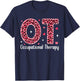 Occupational Therapy Leopard Valentine OT Therapist T-Shirt - T-Shirt | Navy