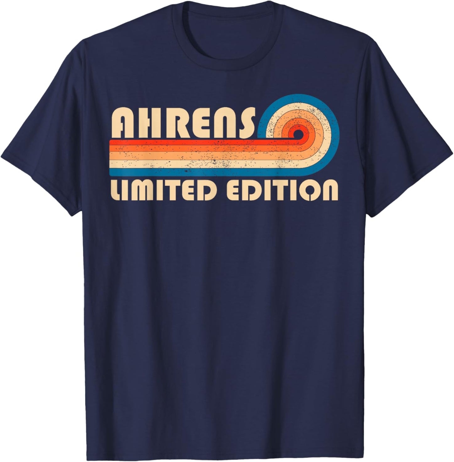 AHRENS Retro 70s 80s Sunset Stripe T-Shirt - T-Shirt | Navy