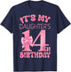 It's My Daughter's 14th Birthday Girl Pink Party Themes T-Shirt - T-Shirt | Navy