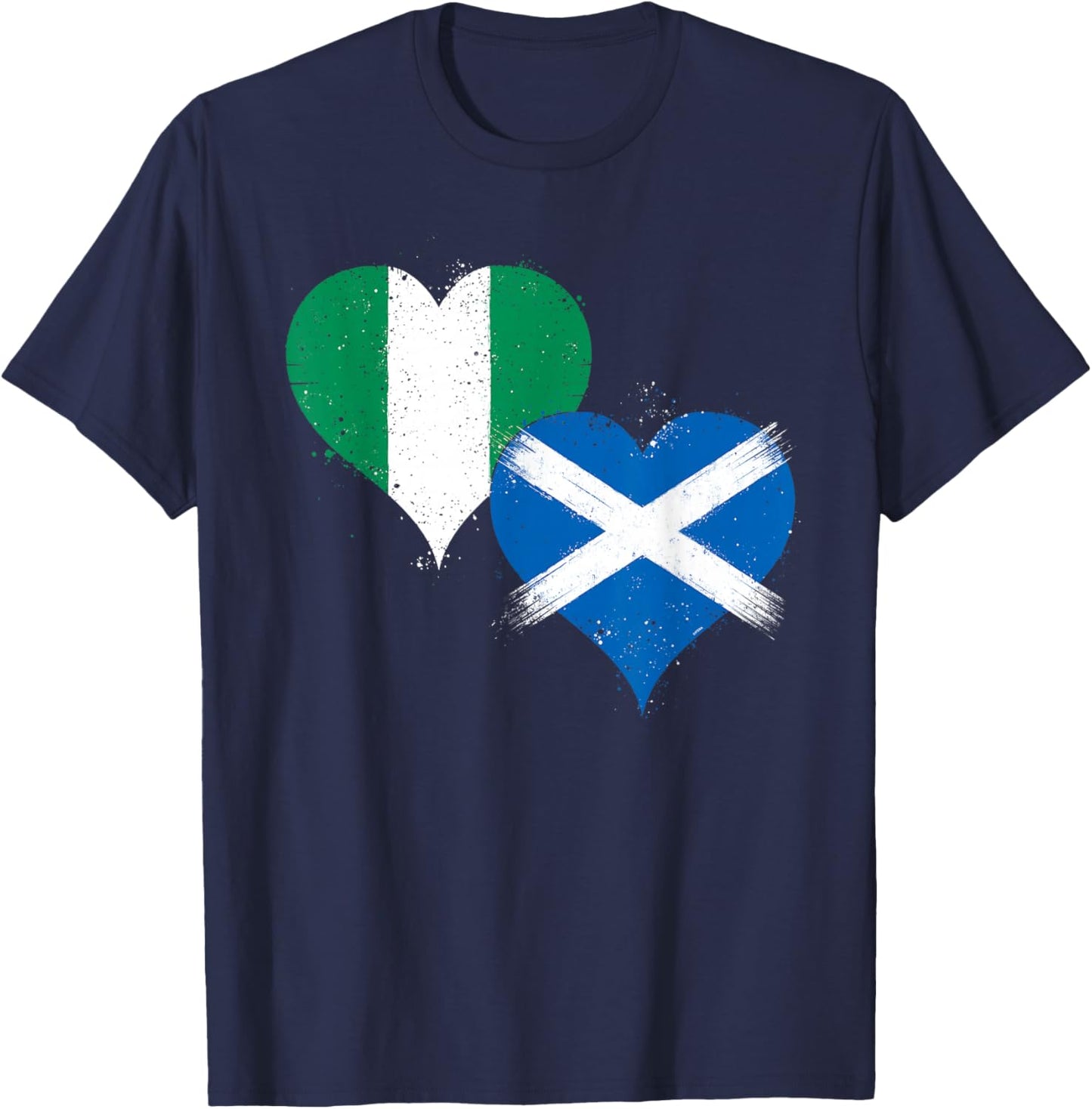Cool Nigeria Scotland Flag for Proud Scottish Nigerian Pride T-Shirt - T-Shirt | Navy